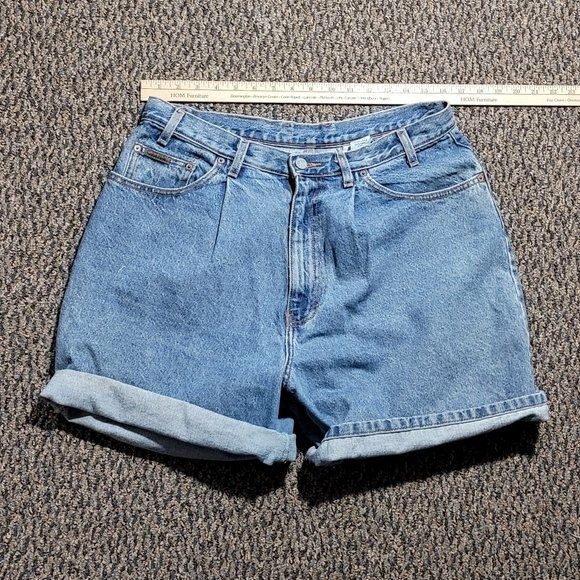 RARE Vintage Calvin Klein High Mom Shorts Size 14 100 COTTON MADE IN THE USA - Picture 3 of 13